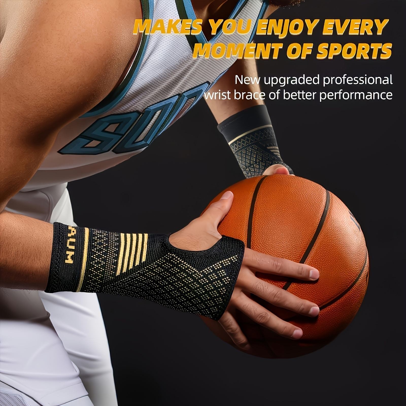 Copper Wrist Compression Sleeves Brace Support Pair Gym Sports Typing Arthritis