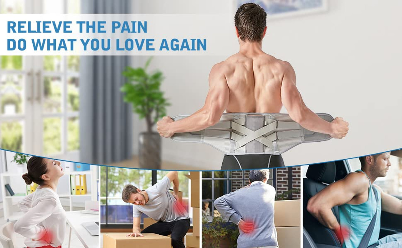 Back Brace for Lower Back Pain – Lumbar Support with Bionic Support System, Adju