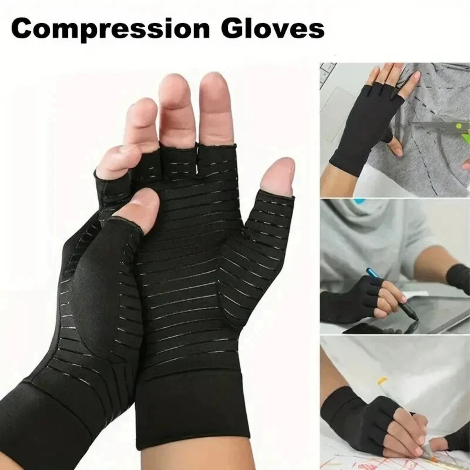 Copper Arthritis Compression Gloves Hand Support Pain Relief Joint Self Care