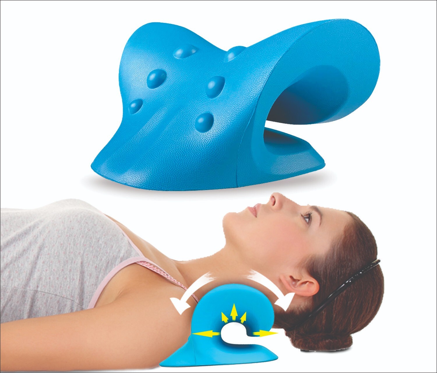 Neck Stretcher Relaxer Pillow for Shoulder Pain Relief Cervical Traction Device