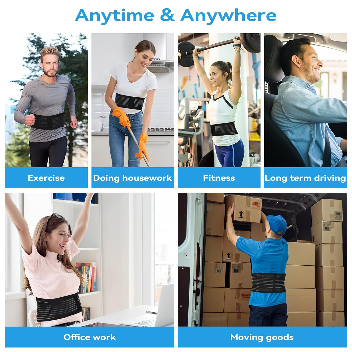 Back Support with Magnet, Tourmaline Back Braces for Lower Back Pain Relief | Ba
