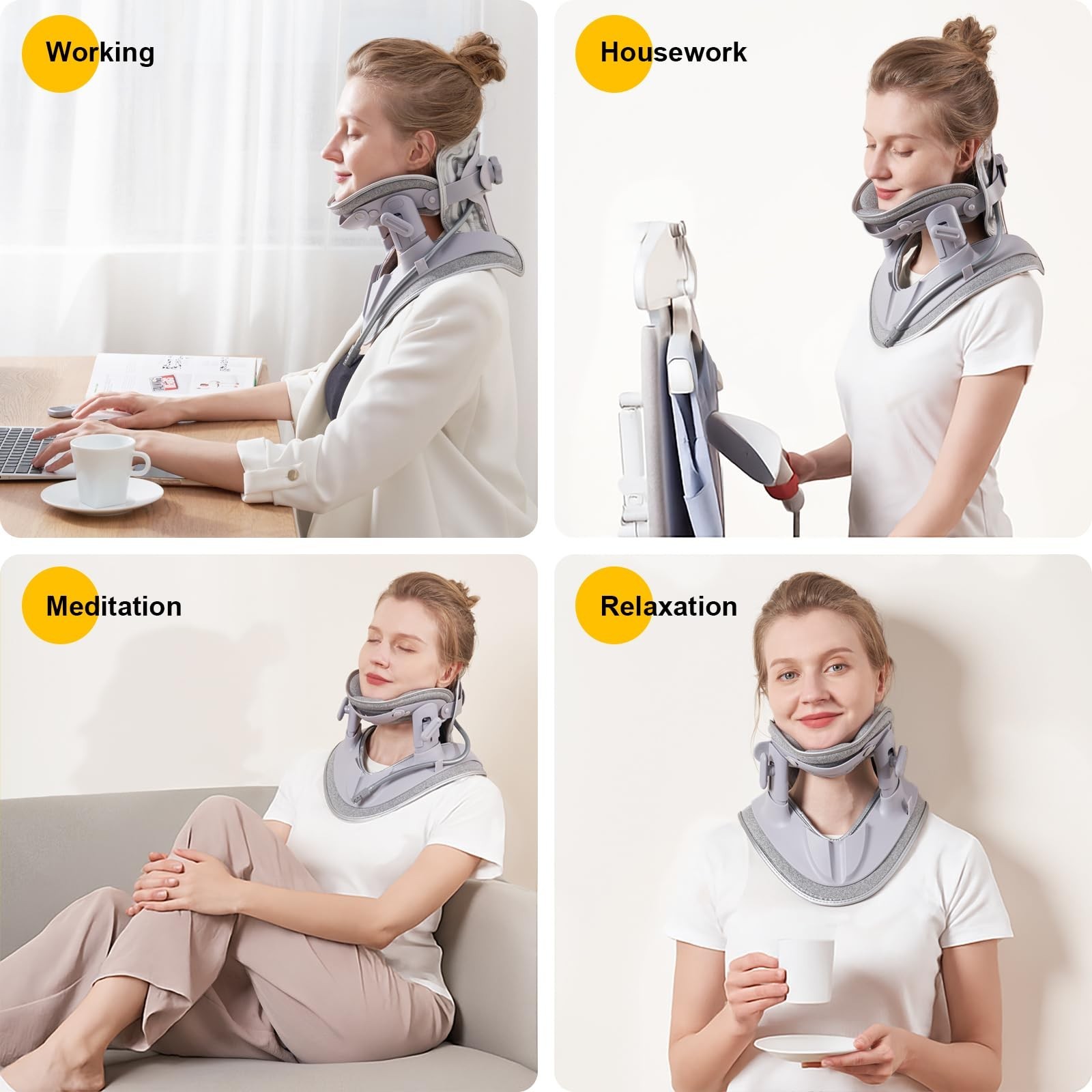 Cervical Neck Traction Device Fast Air Pump Neck Brace, Adjustable Inflatable…