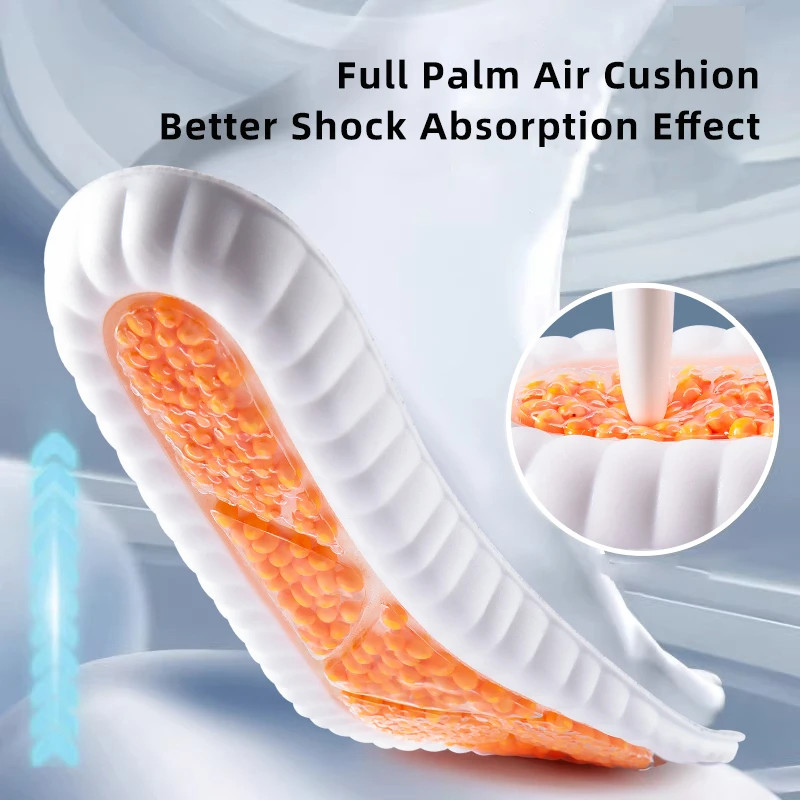 New Sport Insoles For Shoes High Elasticity Triple Shock Absorbing Sole Pad PU M