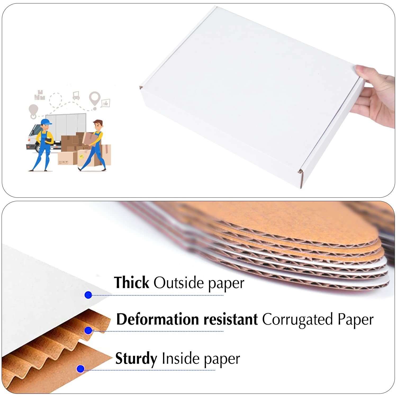 11x8x2 White Cardboard Boxes – 30 Pack Shipping for 11 x 8 x 2,