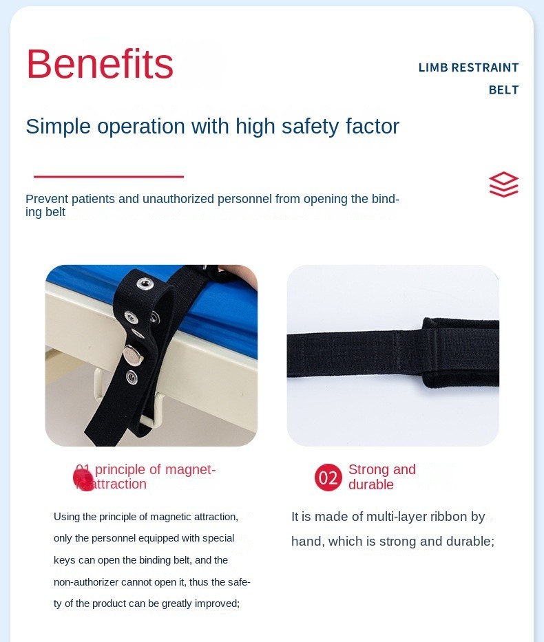 Standing Hands Restraint Strap Fast Plug Style For Rehabilitation Healthcare