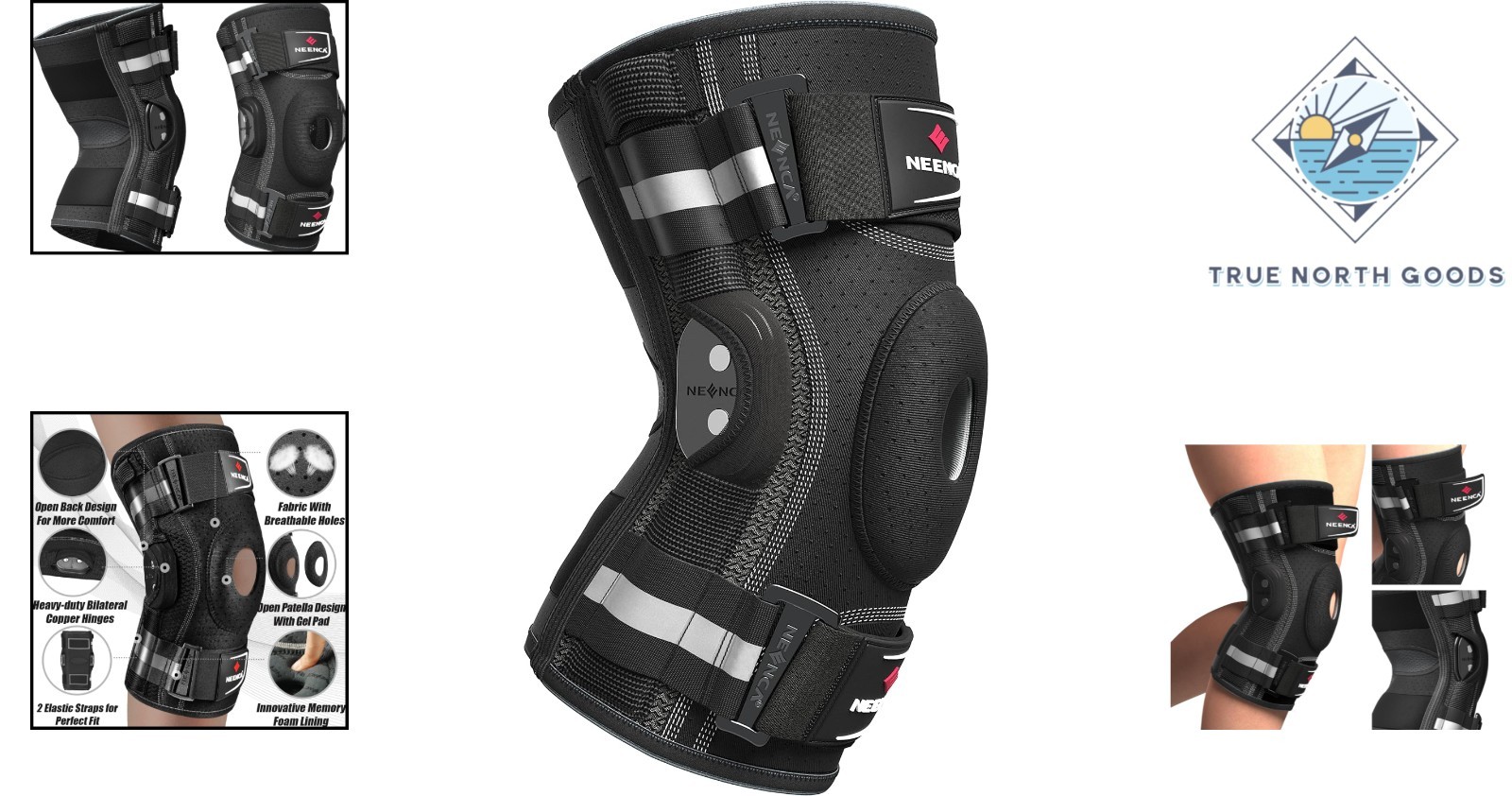 Knee Support with Removable Side Stabilizers, Ideal for Sports and Recovery