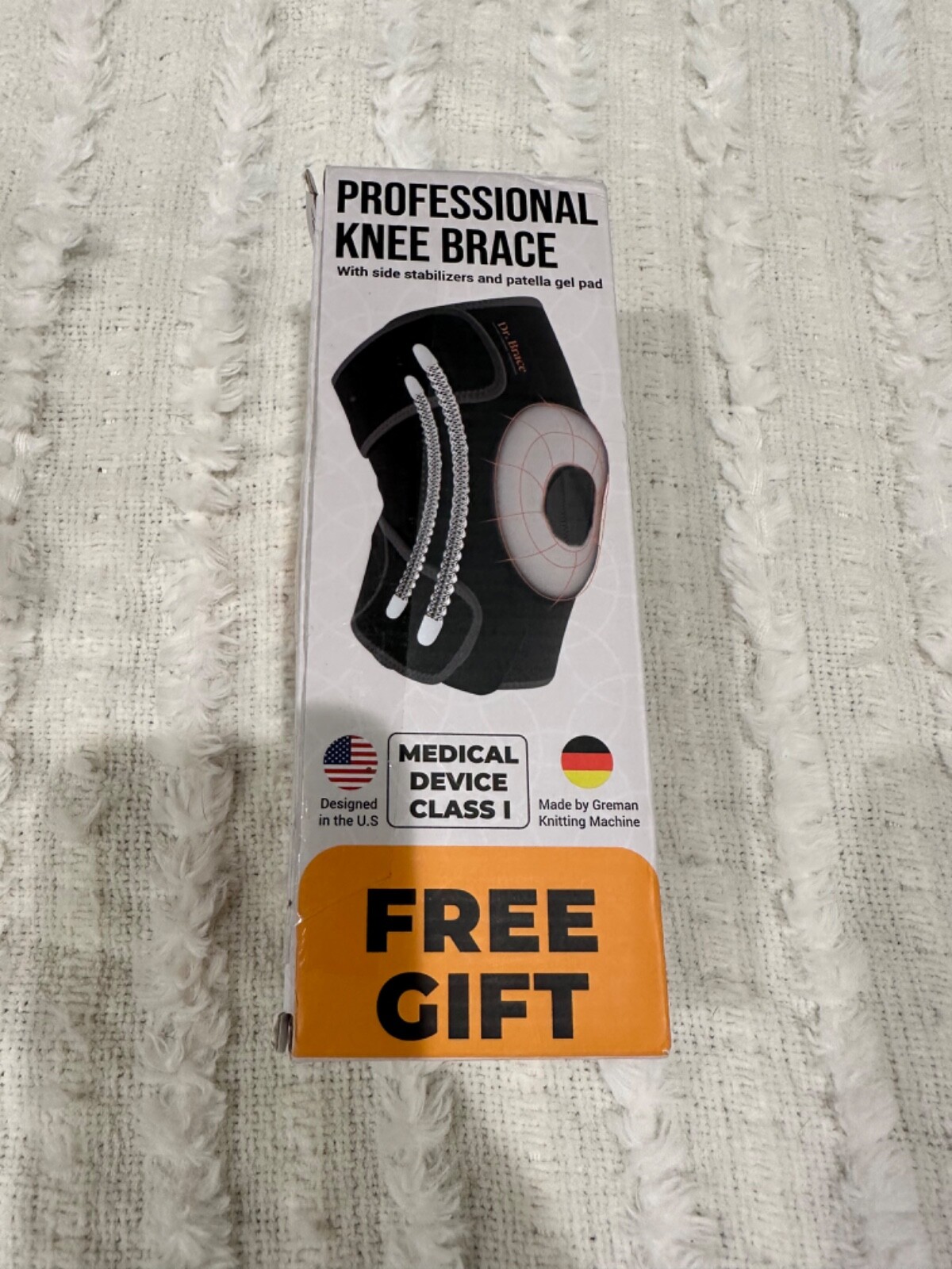 DR. BRACE Professional Knee Brace w/ Side Stabilizers Patella Gel Pads L