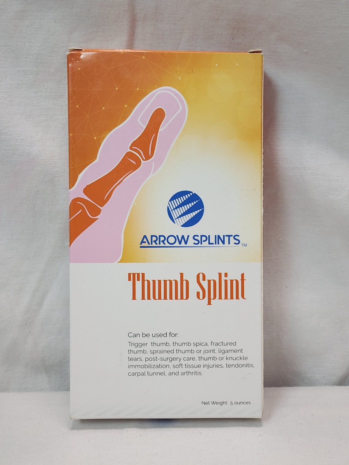 Arrow Splints Thumb Brace Fits Right & Left Hand Thumb Splint + Thumb Exerciser