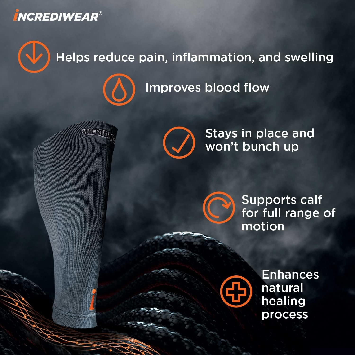 Calf Sleeves for Men & Women – Pain Relief & Recovery (Charcoal, Large)