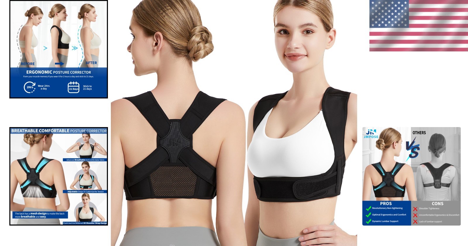 Adjustable Posture Corrector for Men and Women – Back Support Brace