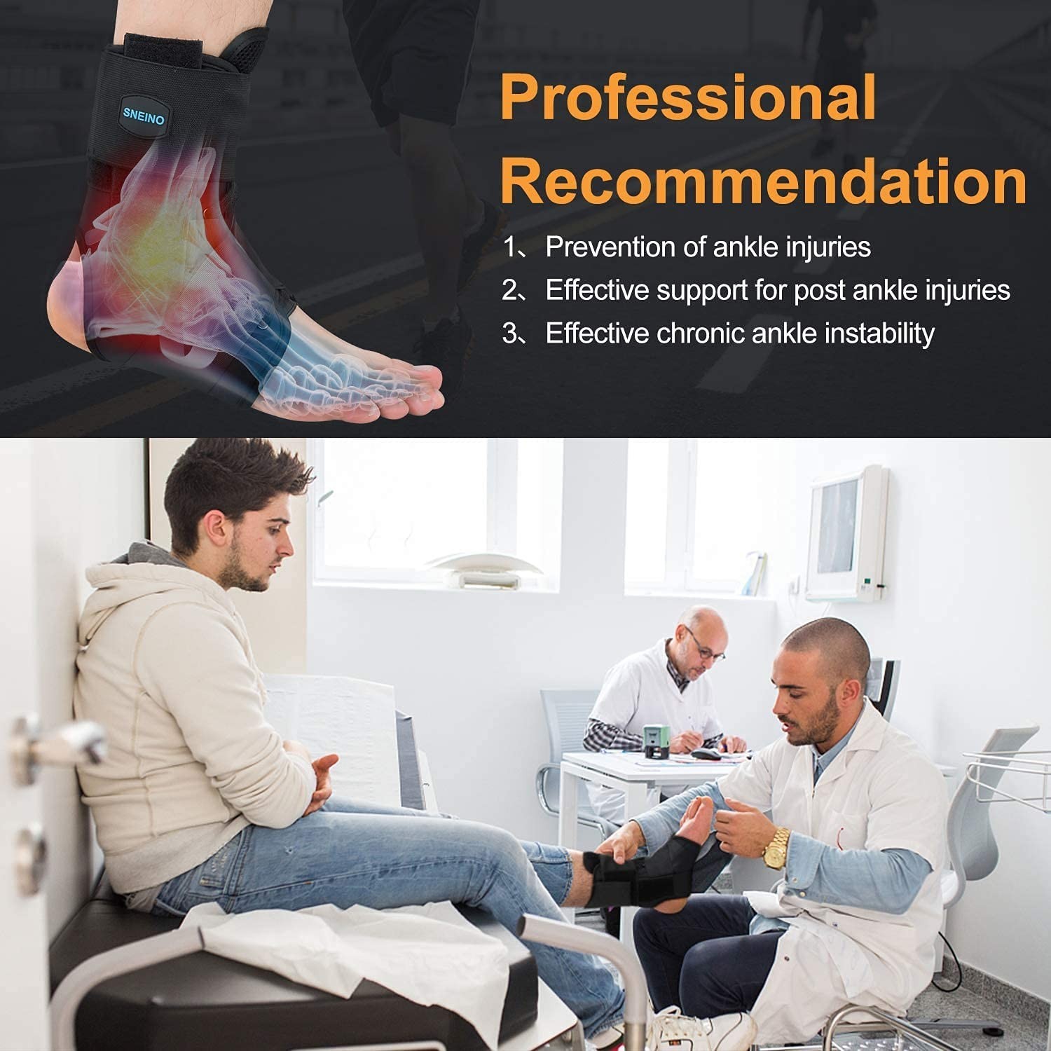 Soporte De Tobillo Para Hombres Y Mujer, Tobillera Ajustable De Neopreno NEW US.