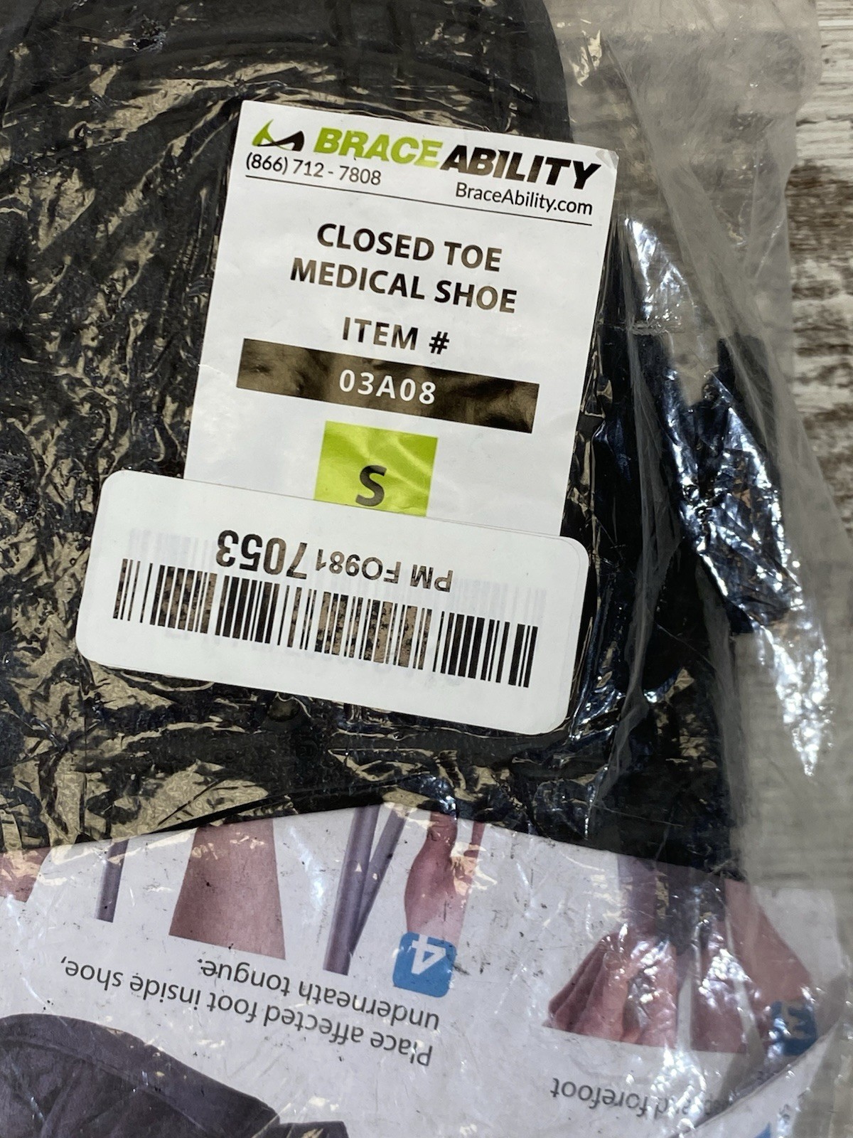 BraceAbility Closed Toe Medical Walking Shoe Fracture Boot Post Op Foot Brace S