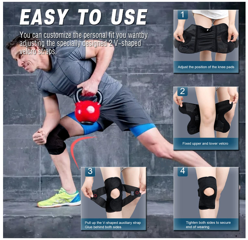 Unisex Knee Brace Compression Sleeve Support Patella Adjustable Joint Pain Relif