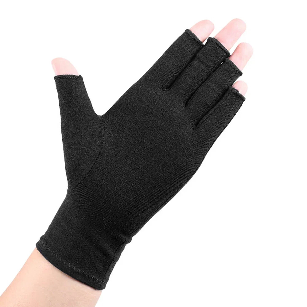 2 Pair Unisex Arthritis Compression Gloves Relieve Muscle Pain Fingerless Gloves