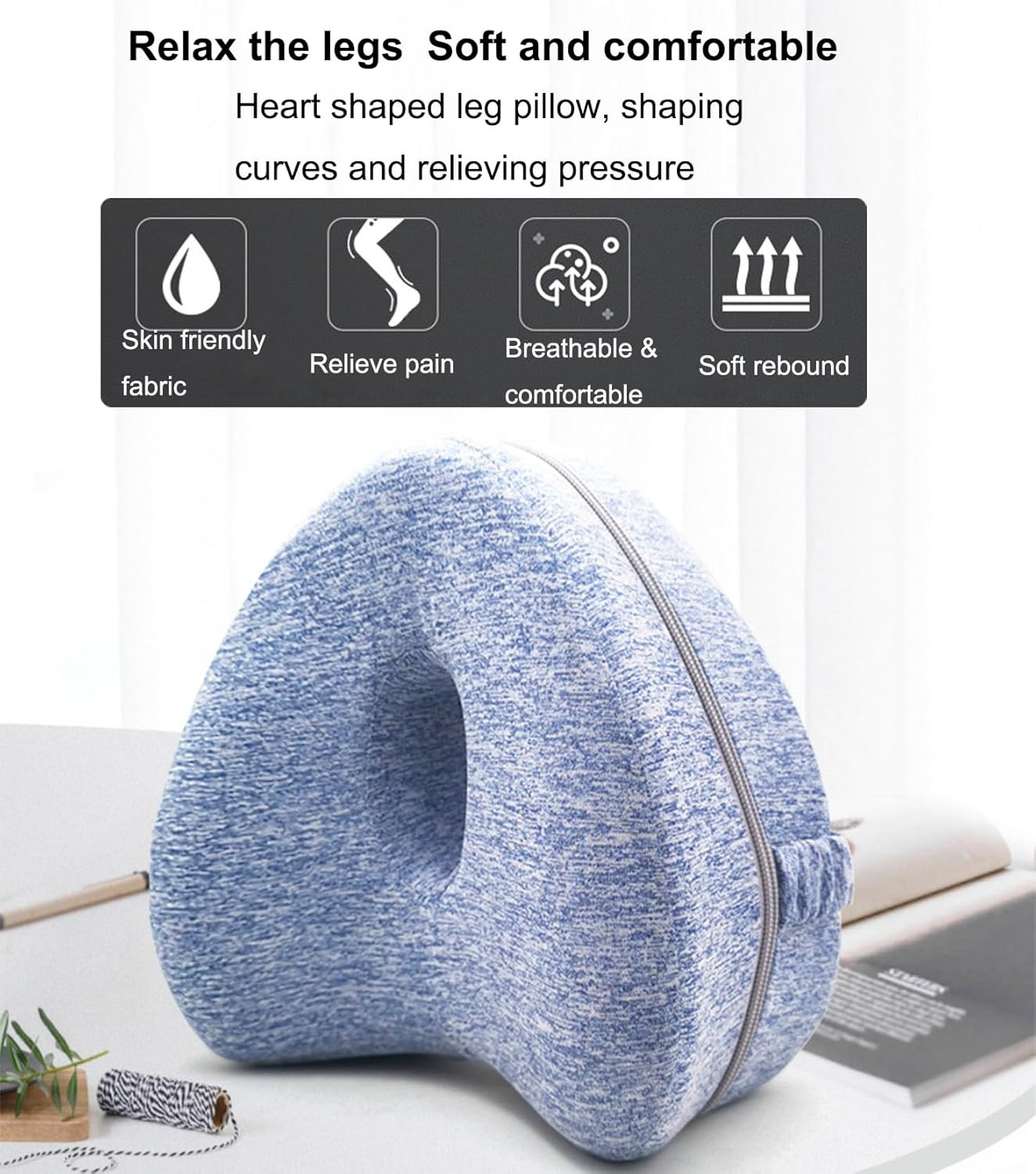 Memory Foam Knee Pillow for Side Sleepers, Adjustable Leg Support for Alignment