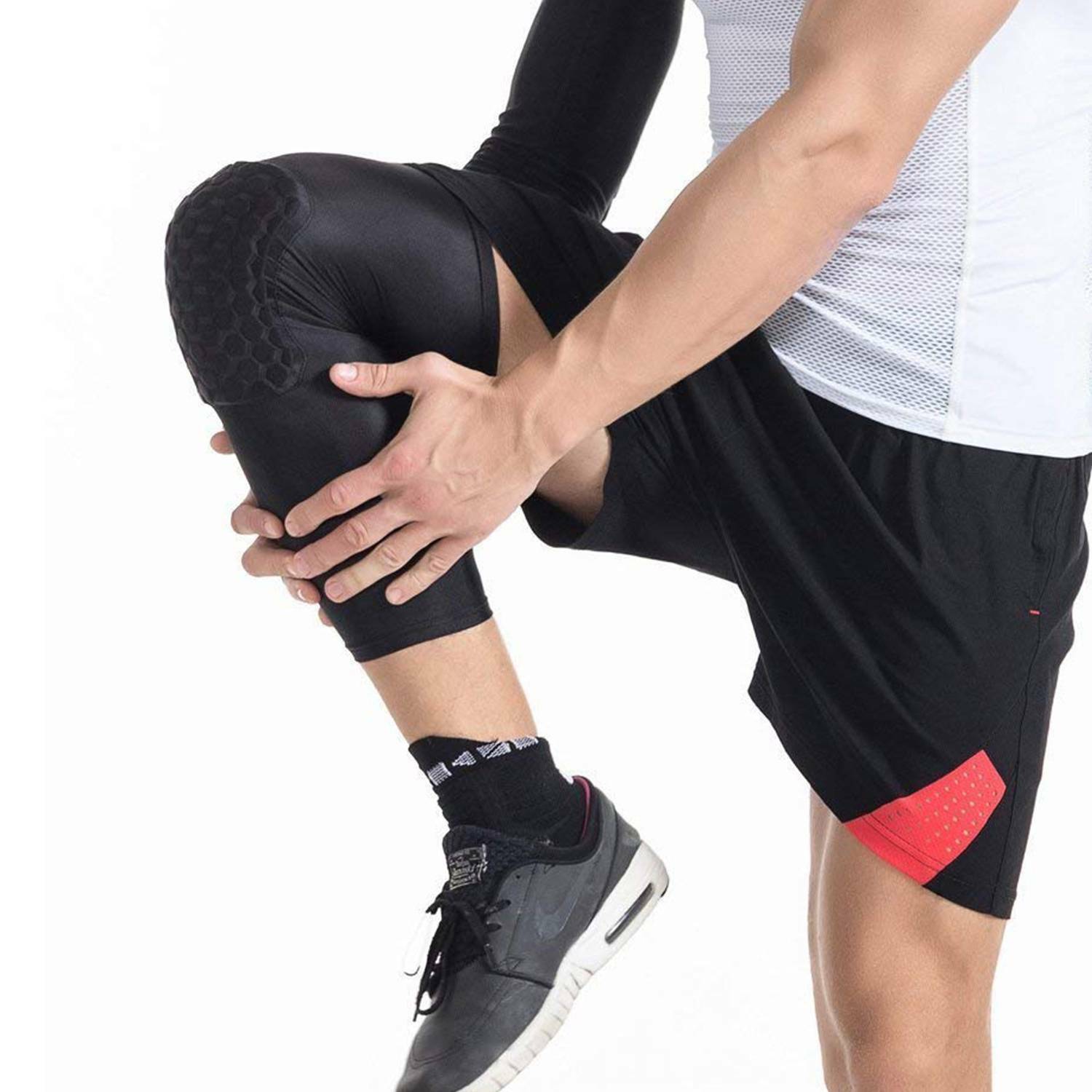 Hot Kids Adult Basketball Leg Knee Pad Long Sleeve Protector Gear Crashproof UPS