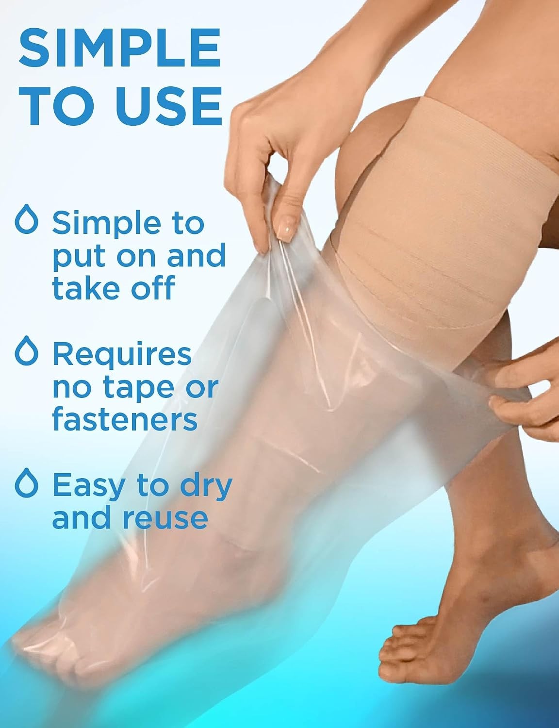 Waterproof Cast Covers for Half Leg 28″ – Reusable Cast Protection – 2pk