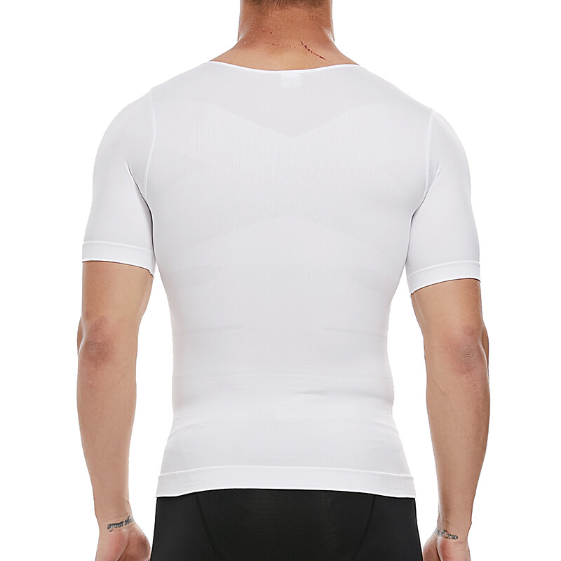 Men’s Shirt Core Compression Support Fit Short Sleeve Crew Neck Body Shaper Tops