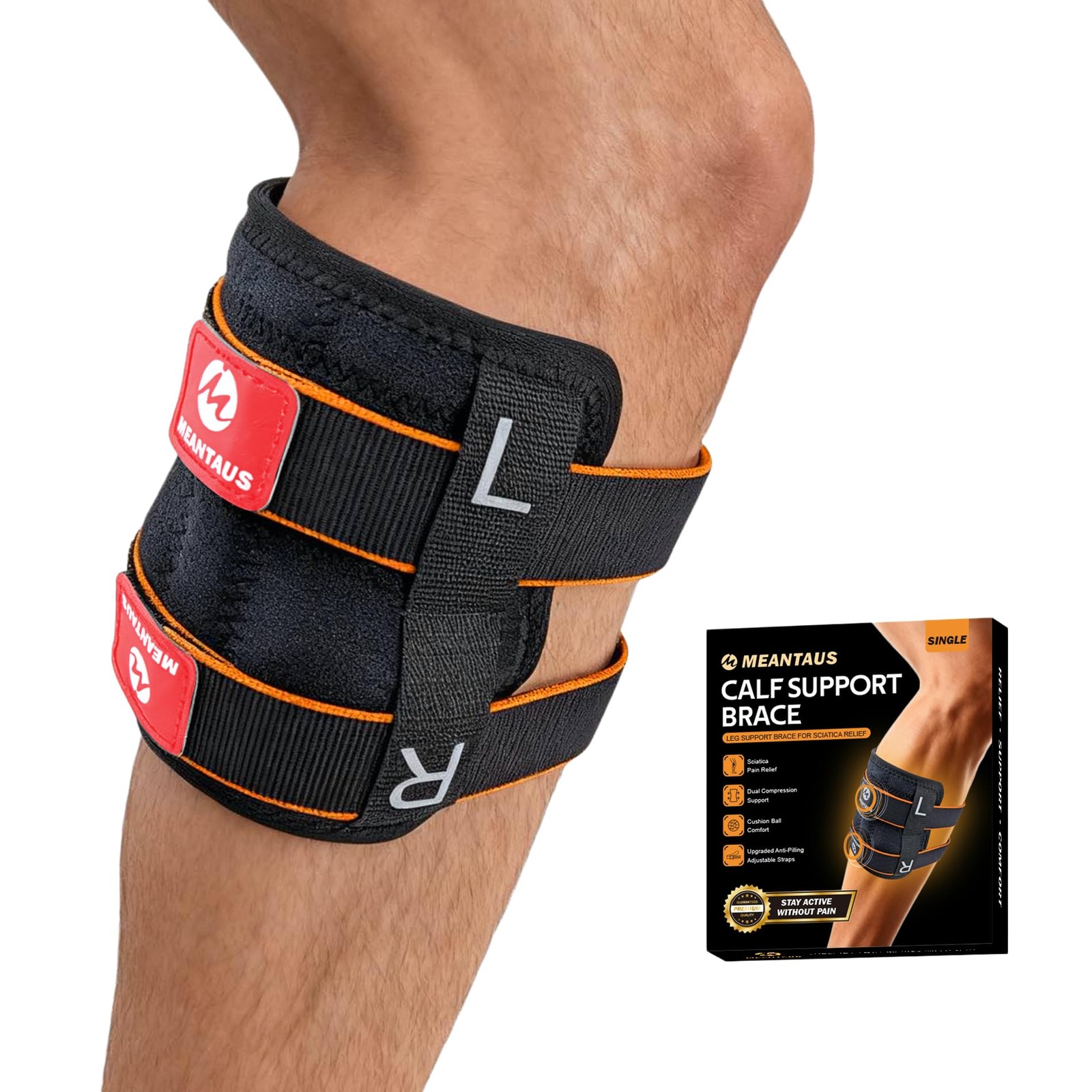 Sciatica Pain Relief Devices Brace, Upgraded Adjustable Calf Support with Dua…
