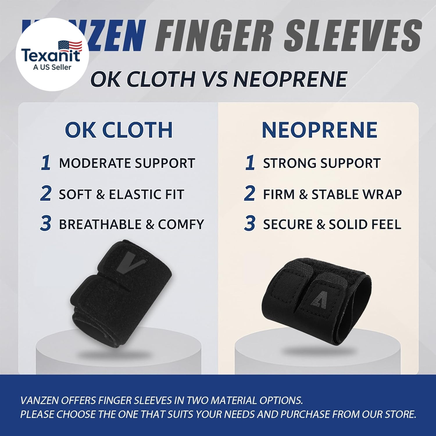 Finger Splint (No Metal Support), 2PCS Upgraded Neoprene Finger Straps/Wraps for