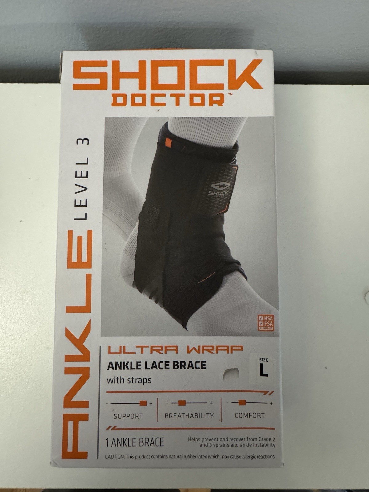 Shock Doctor Ultra Wrap Ankle Lace Brace w/ Straps Level 3 Size L Model 851 NEW