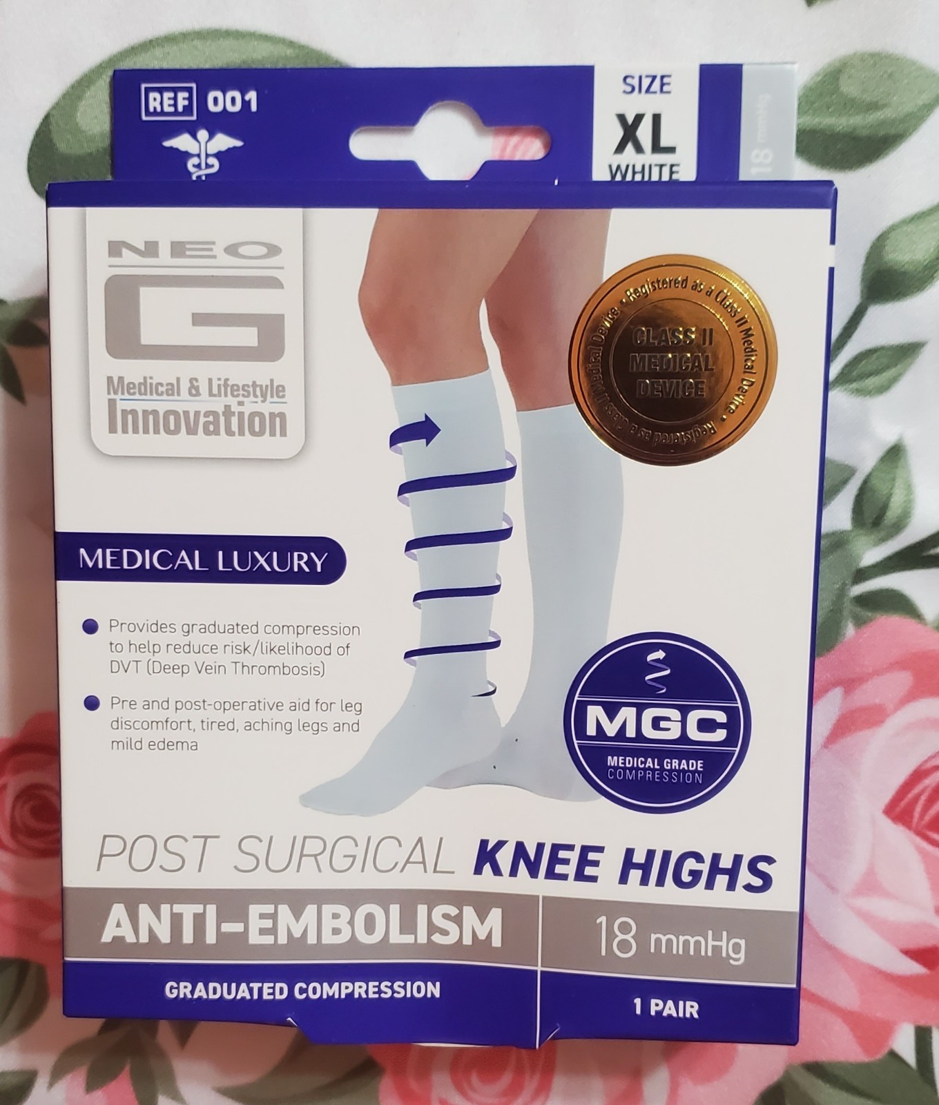 Neo G Post Surgical Knee High Anti-Embolism XL 18 mmHg