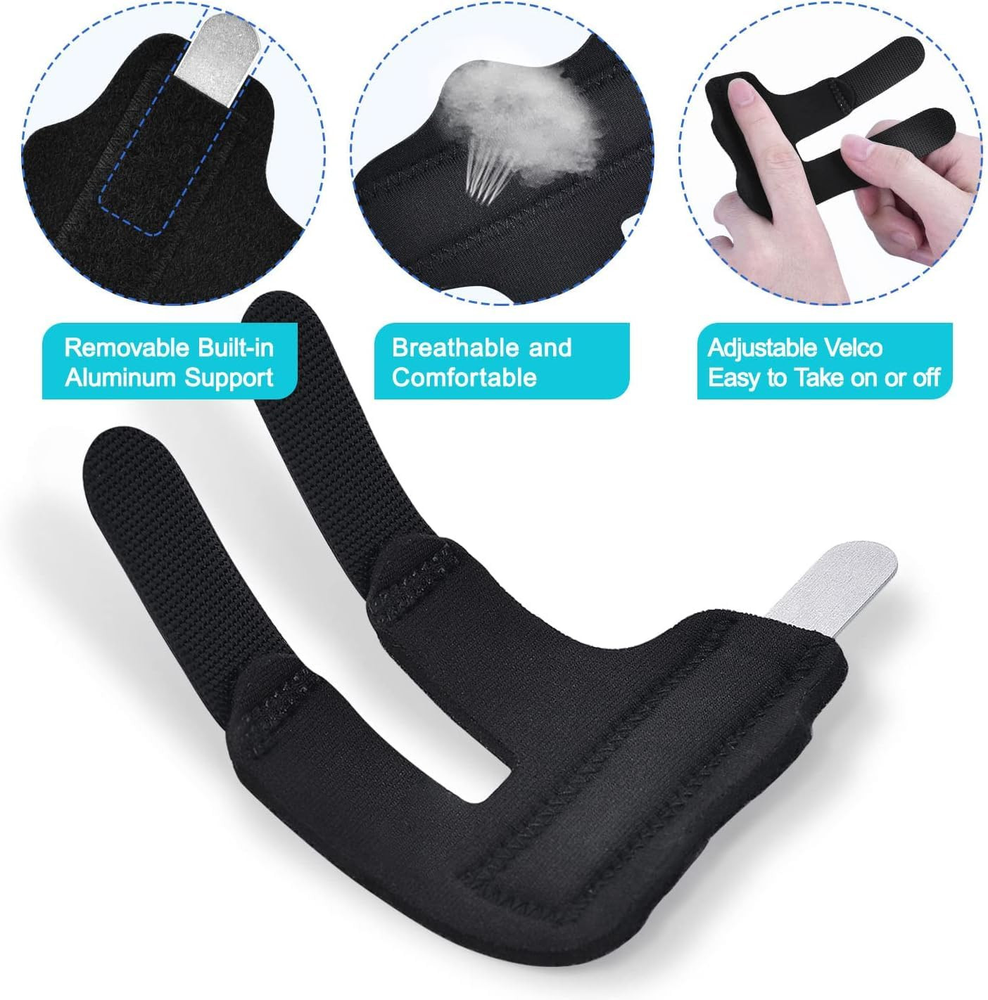Finger Splints, 2Pcs Finger Support Brace, Arthritis & Knuckle Immobilizer