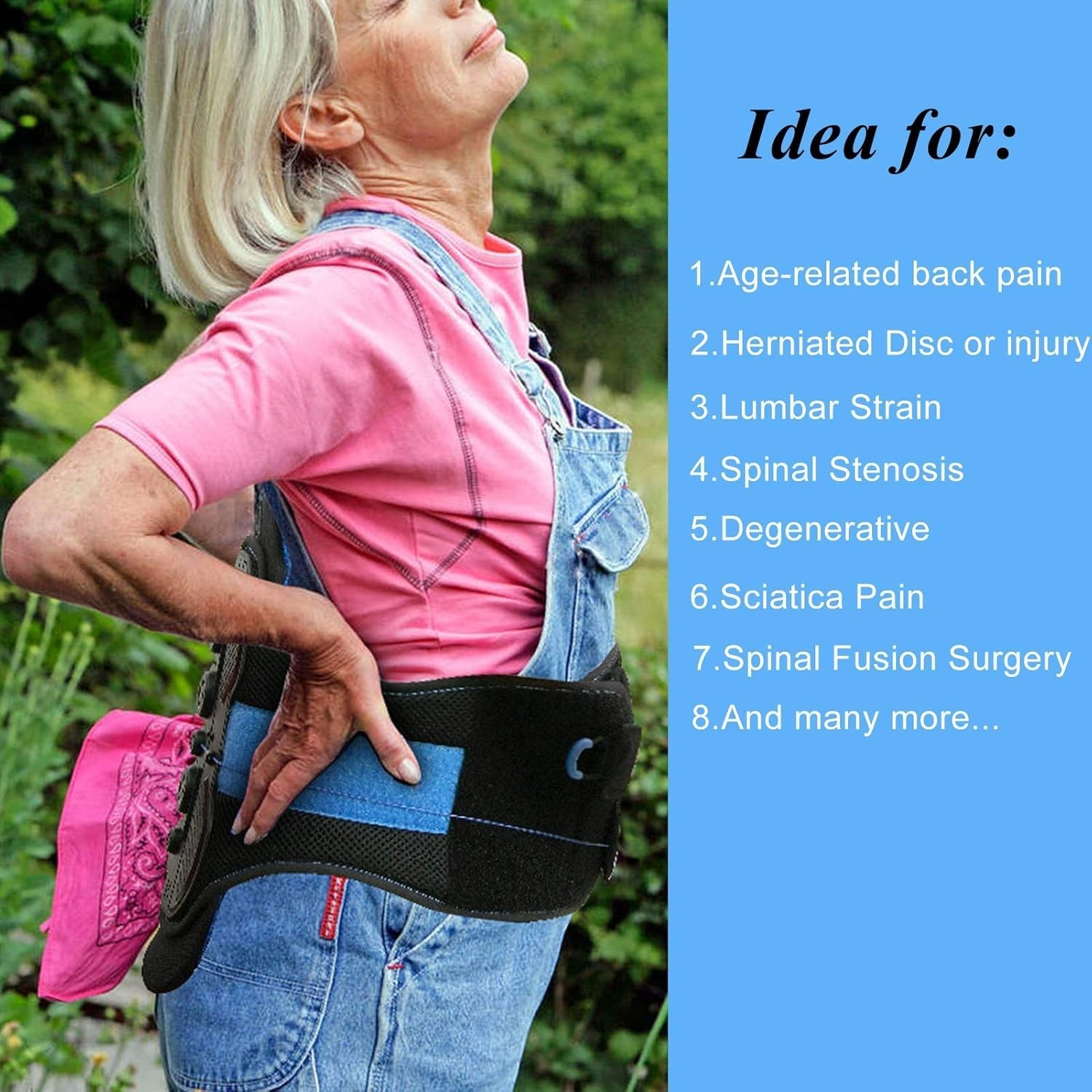 LSO Lumbar Support Belt L/XL Bionic Decompression Plate Pulley System Back Brace