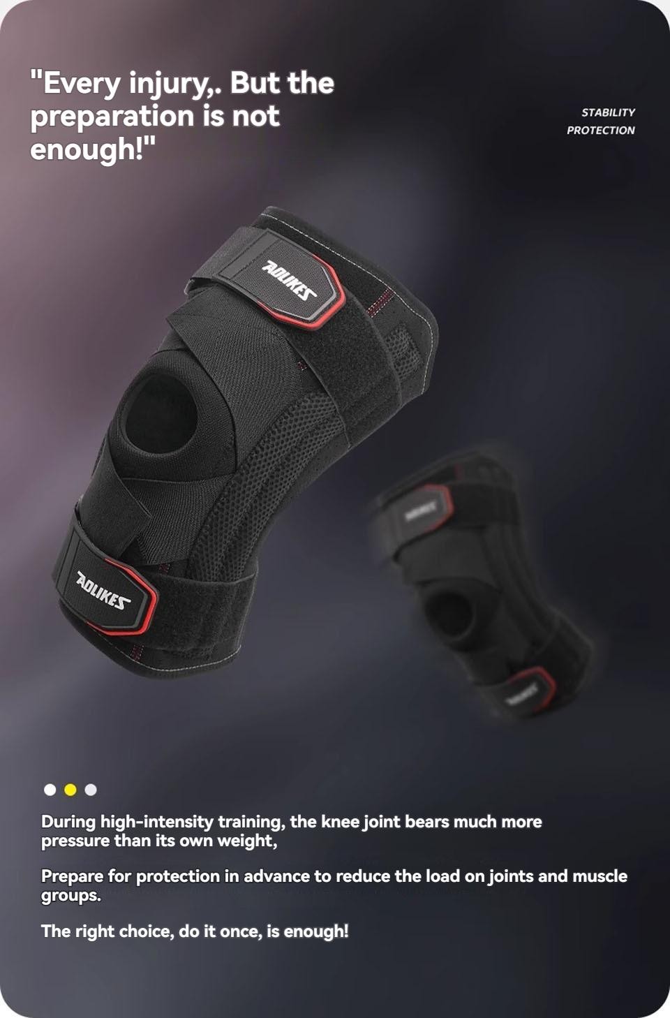 Aolikes 1pcs Knee Brace Knee Support Non Slip Shock Absorption Compression Knee