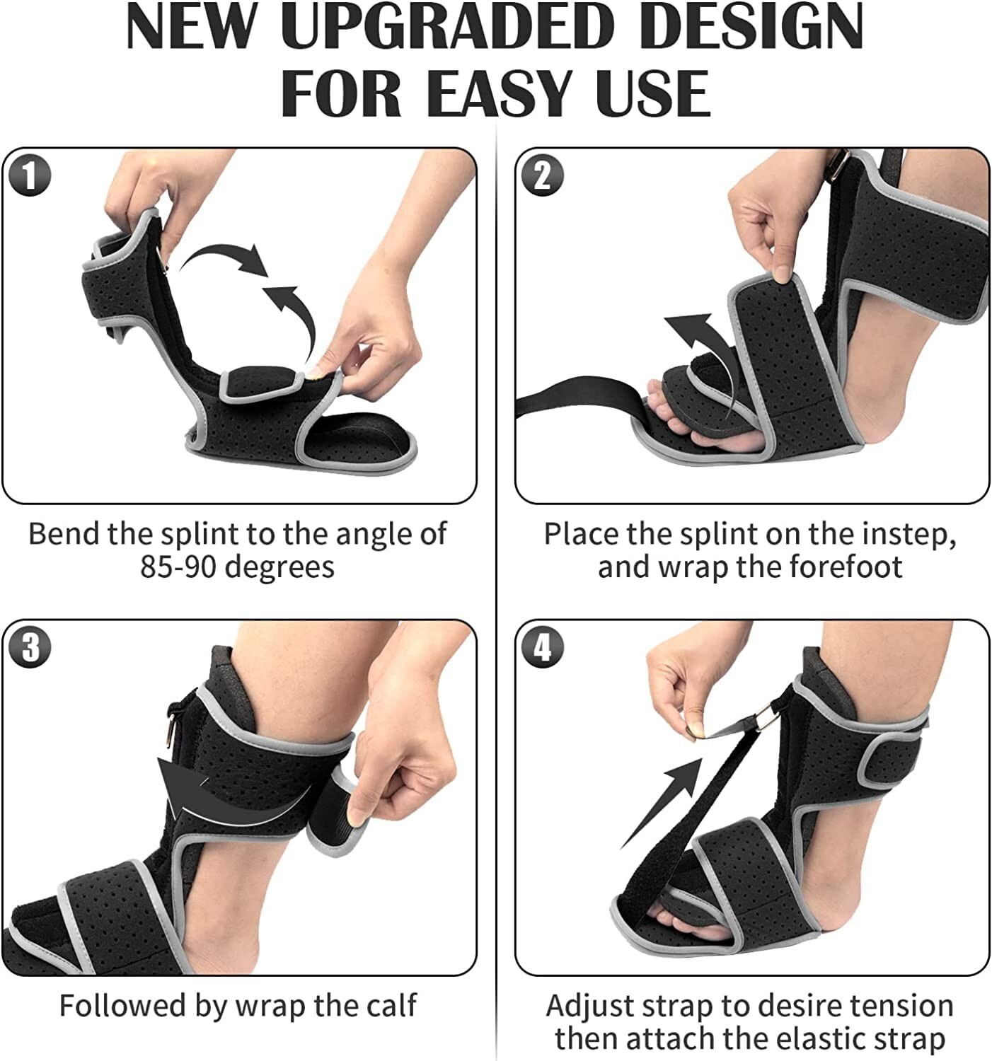 Plantar Fasciitis Dorsal Night Splint Achilles Tendonitis Brace Drop Foot Suppor