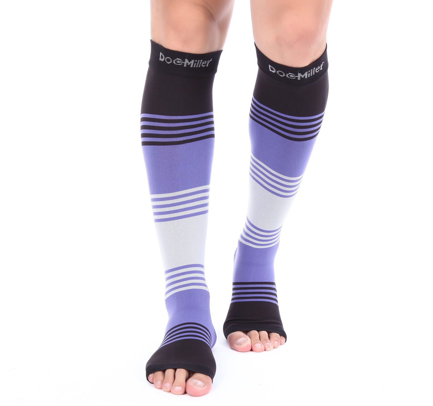 Doc Miller Open Toe Socks Compression Stockings 20-30MMHG Relieve Varicose Pain