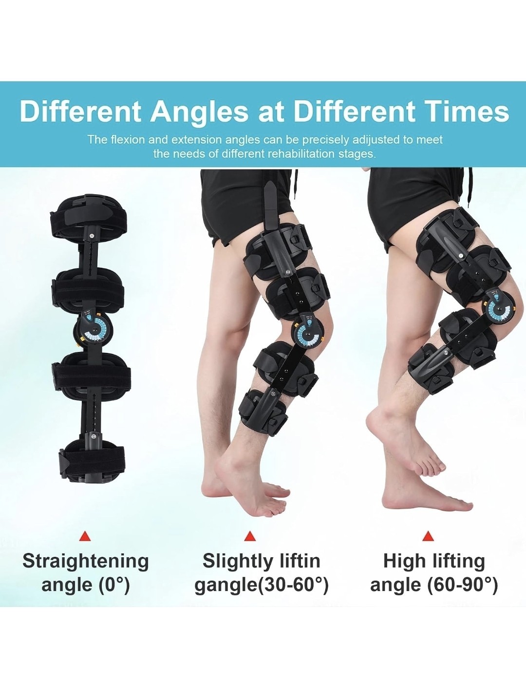 ROM Knee Brace, Hinged Immobilizer for ACL, MCL & PCL Injury, Fits Left or Right