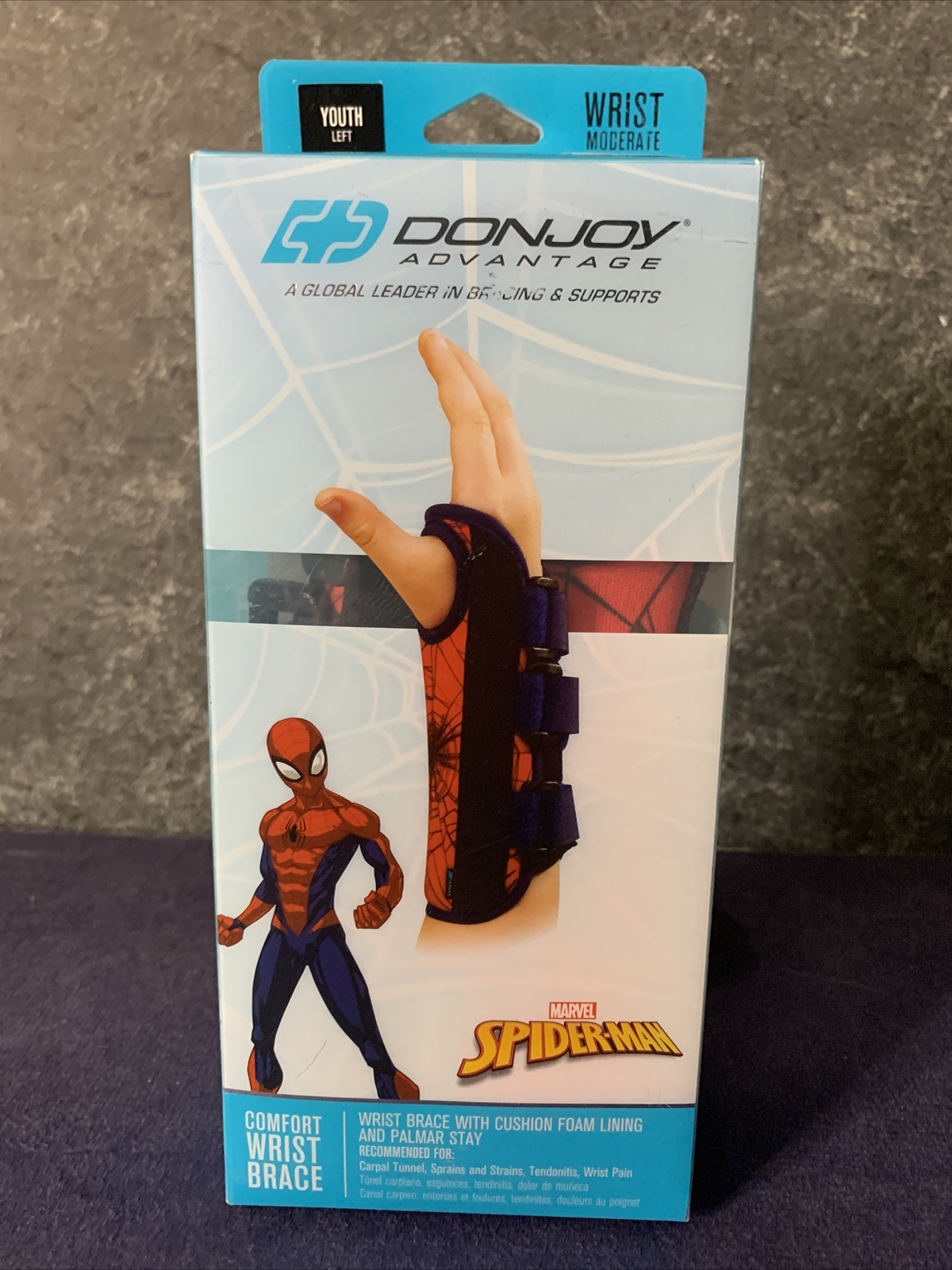 Wrist Brace Marvel SPIDERMAN – Moderate Comfort – YOUTH LEFT – Ships Free