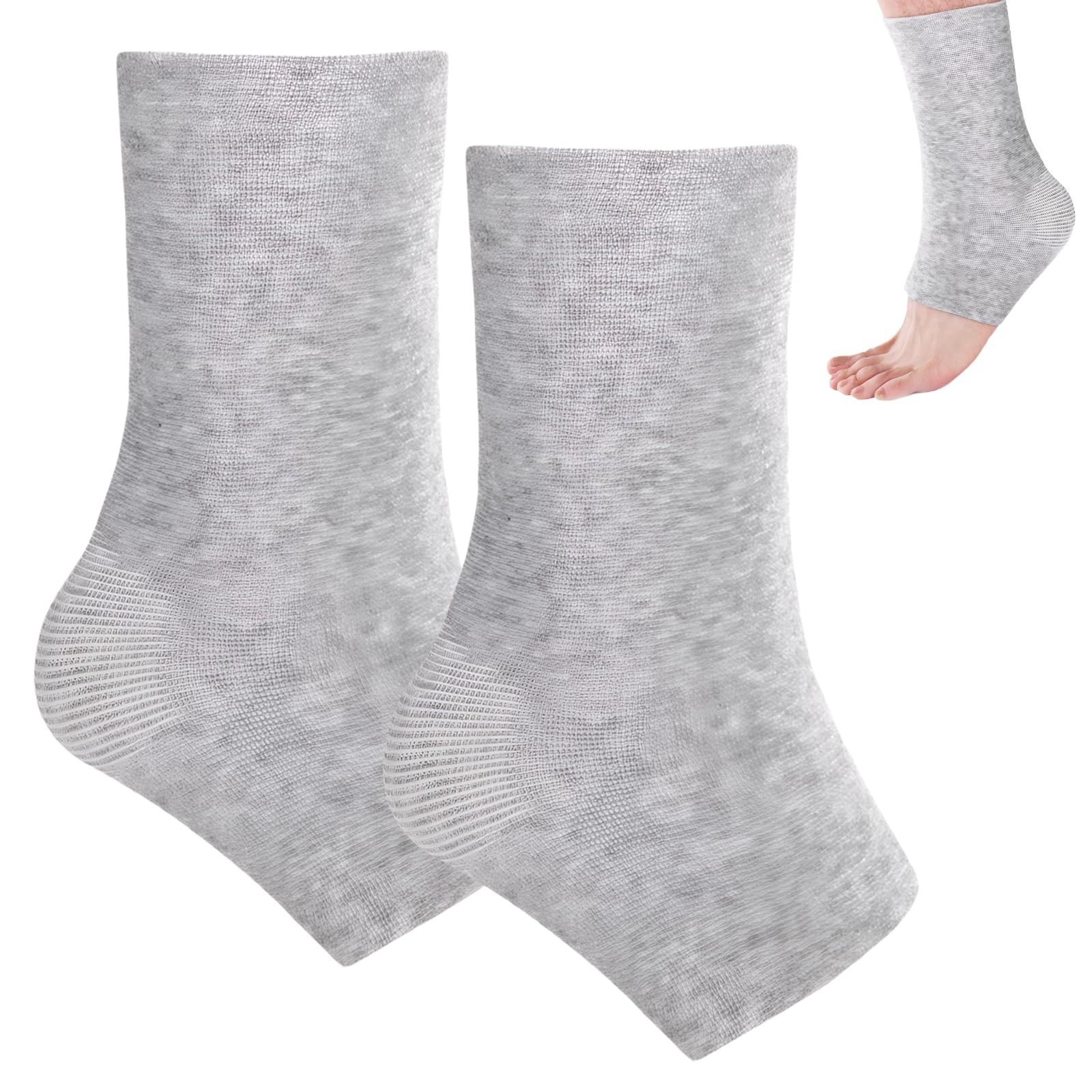 1 Pair Bamboo Anti Fatigue Socks,Compression Foot One Size, Gray