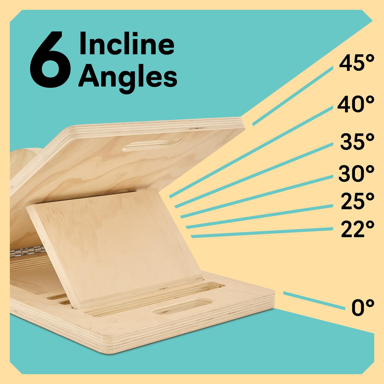Slant Boards for Exercise – Board with 6 Incline Compact, Natural