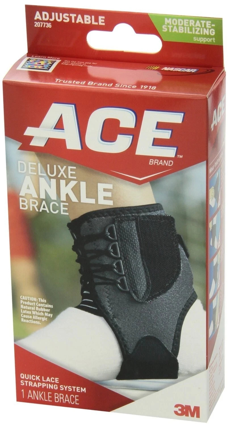 Ace Deluxe Ankle Brace, One Size – Adjustable-1 Count, Free Shipping