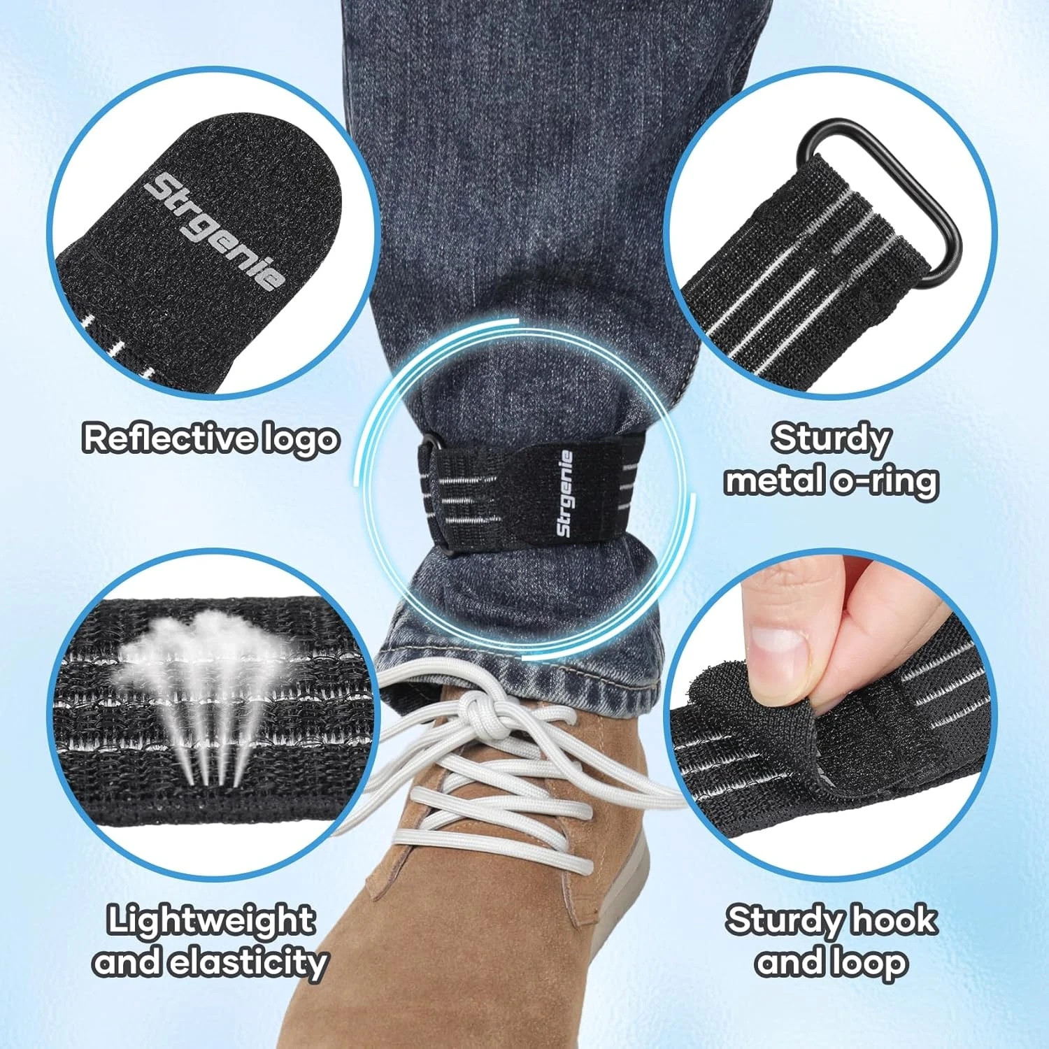 Elastic Ankle Straps, Cowboy Boot Straps, Adjustable Elastic Pant Leg Straps for