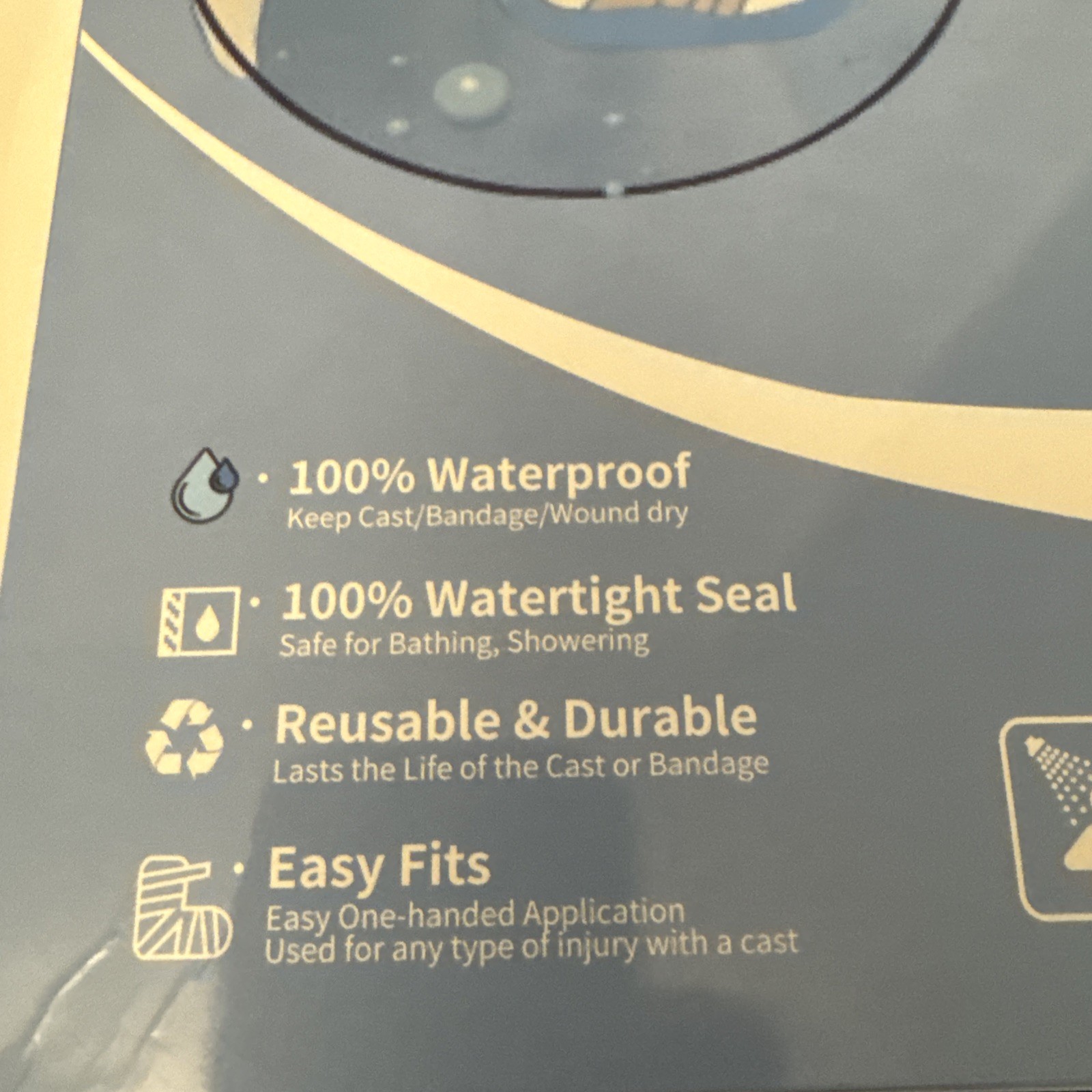 Yuchi Water Proof Extra Wide Leg Cast Cover Adult Long Leg Reusable New In Box!