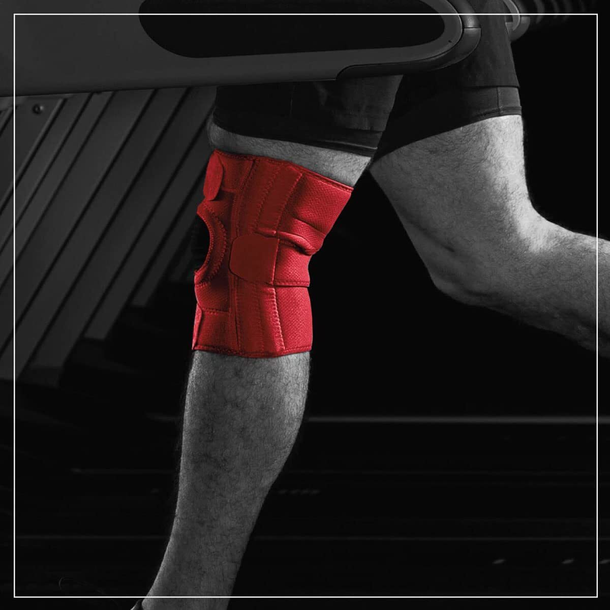 CURAD Performance Series IRONMAN Knee Support with Side Stabilizers, Adjustable,