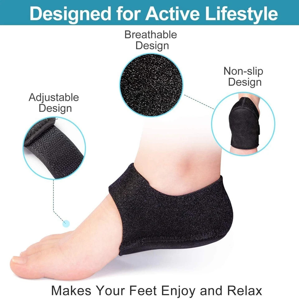 2x Plantar Fasciitis Relief Heel Cups for Foot Pain Relief Elastic Gel Pads USA