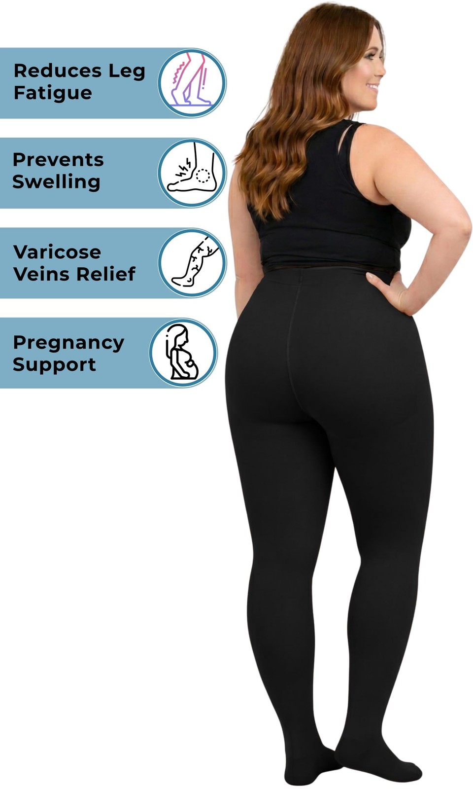 Compression Pantyhose for Women 20-30mmHg – Varicose Veins and Swelling – A204