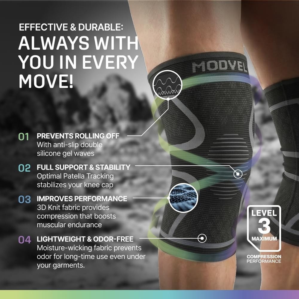 Lightweight 2-Pack Compression Knee Sleeves – Pain Relief for Active Lifestyles