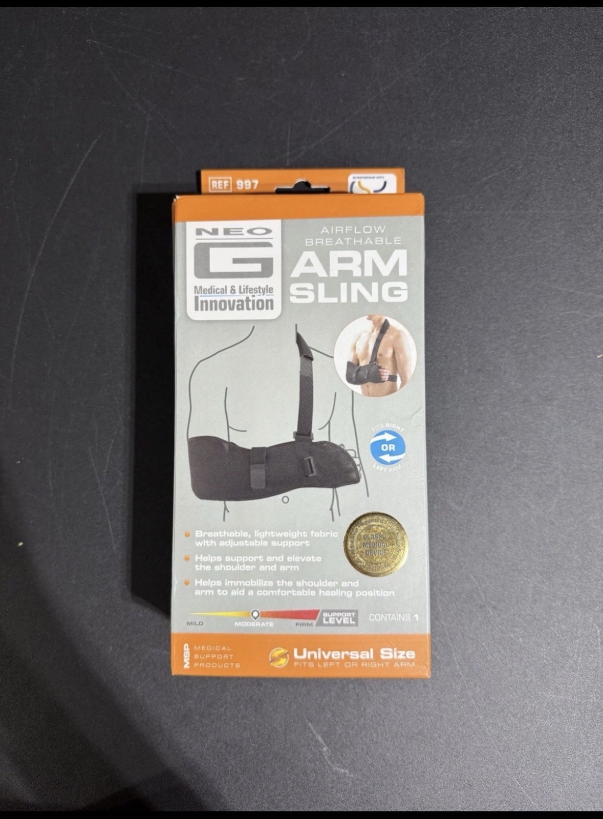 Brand New Neo G Airflow Breathable Left Or Right Arm Sling Universal Size New