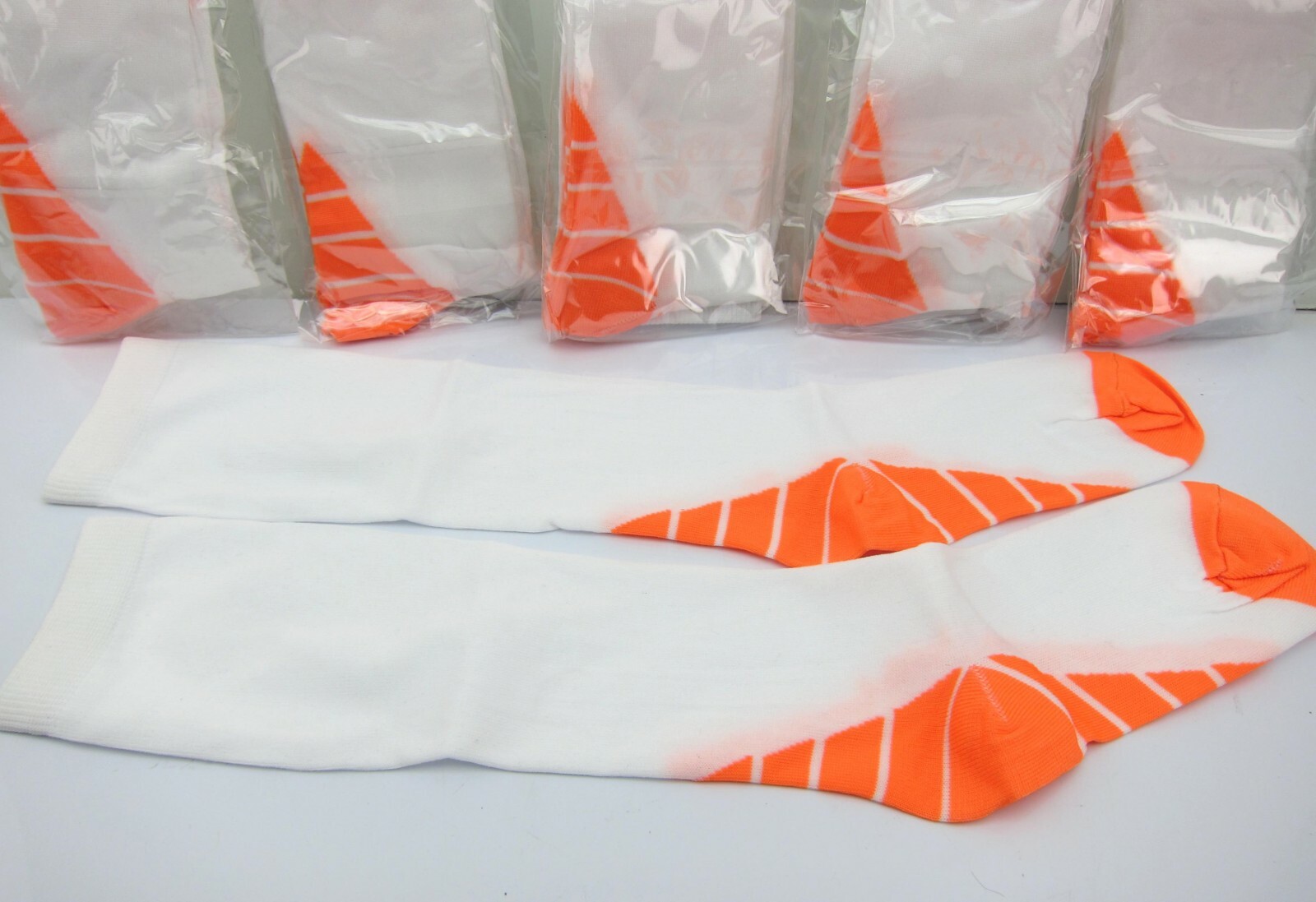 NEW 6 Pr Women’s Compression Socks White Orange 30-35 mmhg Small Medical Running