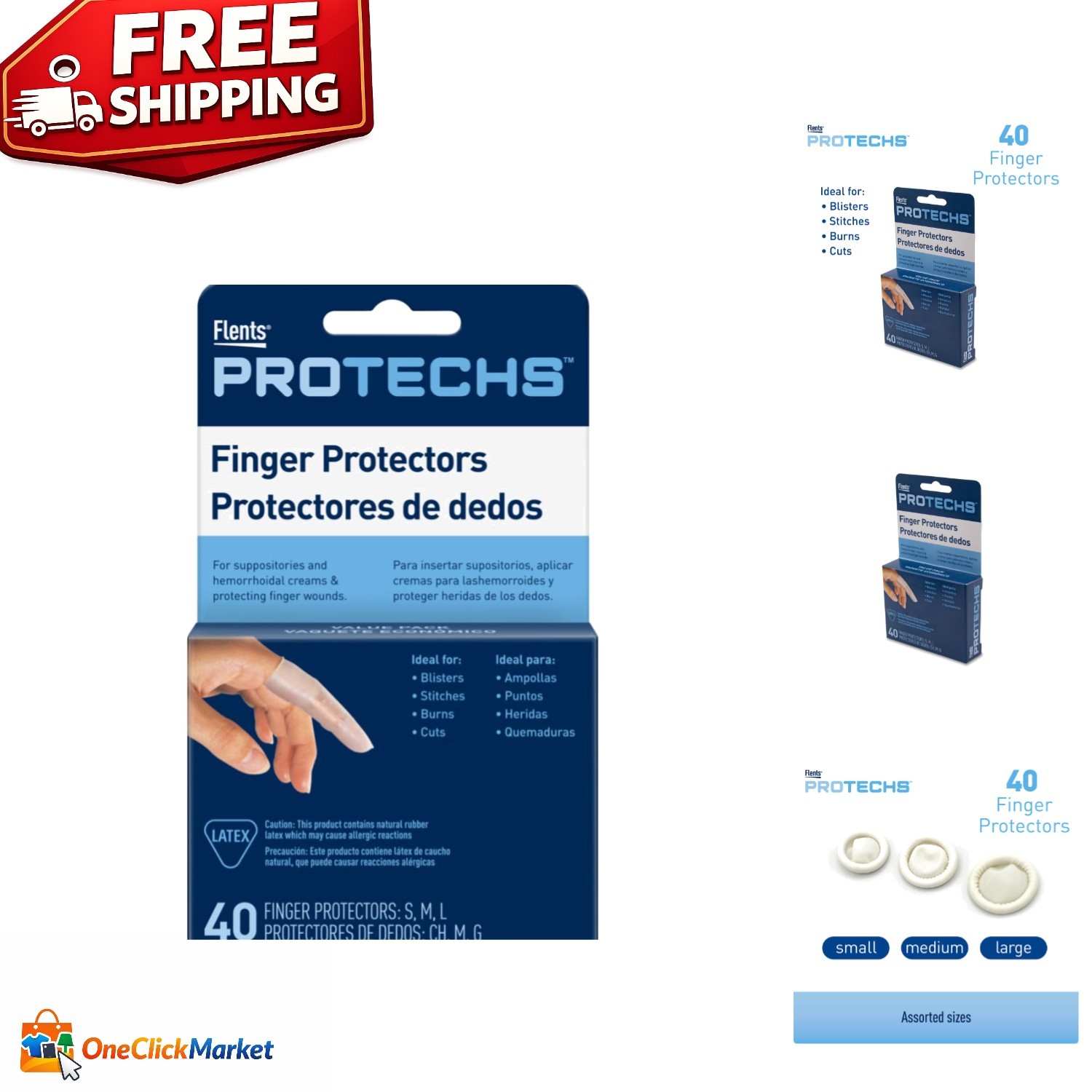 Durable Rubber Finger and Toe Protectors – 40 Count for Blisters & Stitches