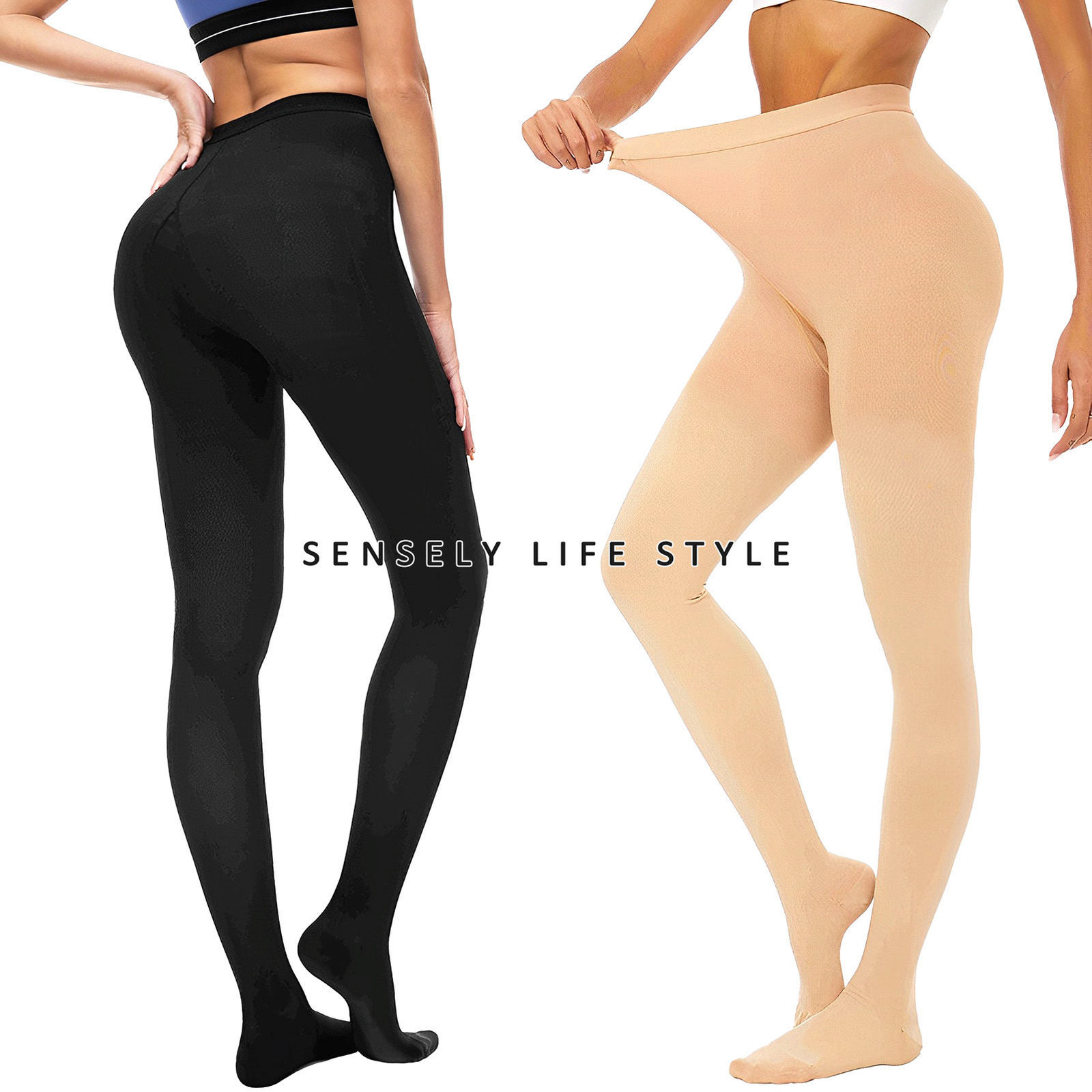 Slimming Compression Pantyhose Socks for Women 23-32 mmHg Tummy Control Tights