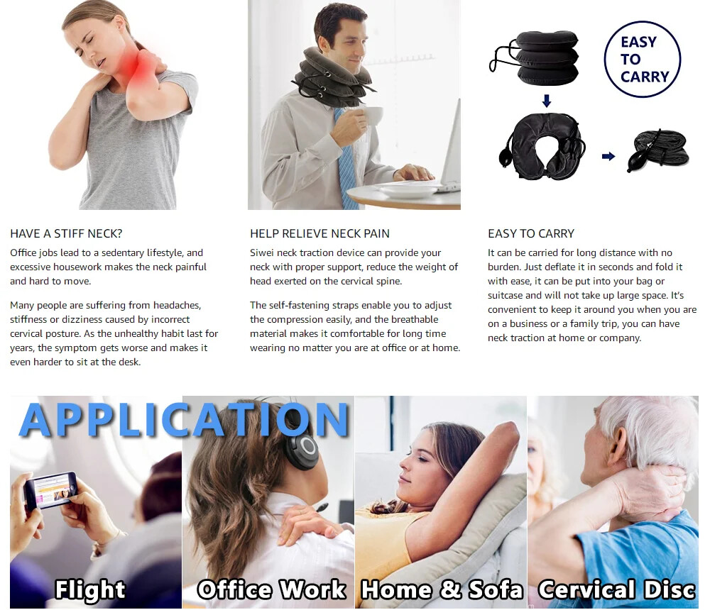 Cervical Neck Traction Device,Relief for Chronic Neck & Shoulder Alignment Pain