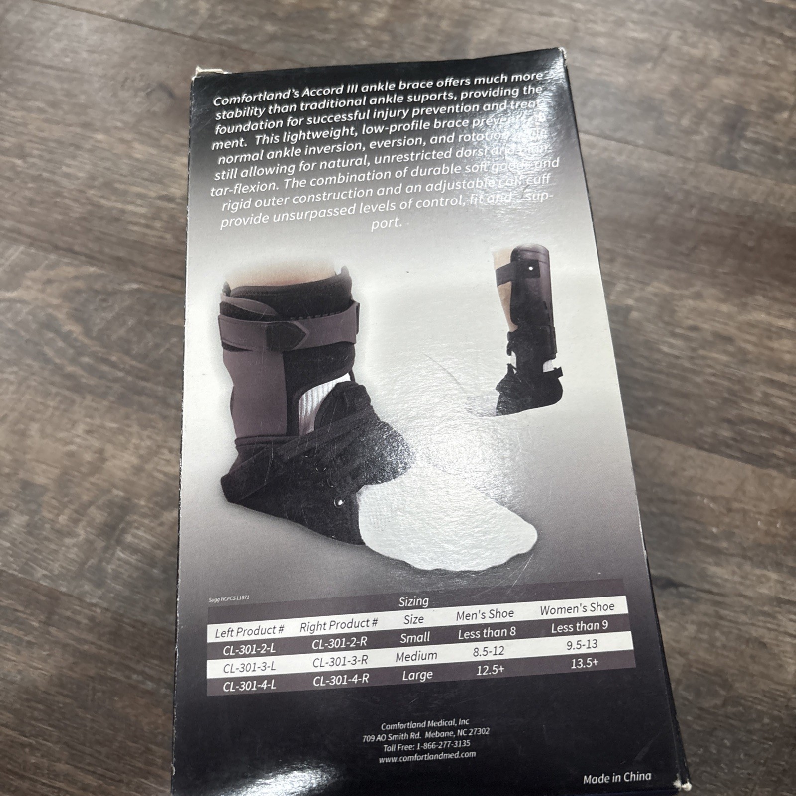 Comfortland CL-301-3-R Ankle Brace Accord III Small right NEW IN BOX!