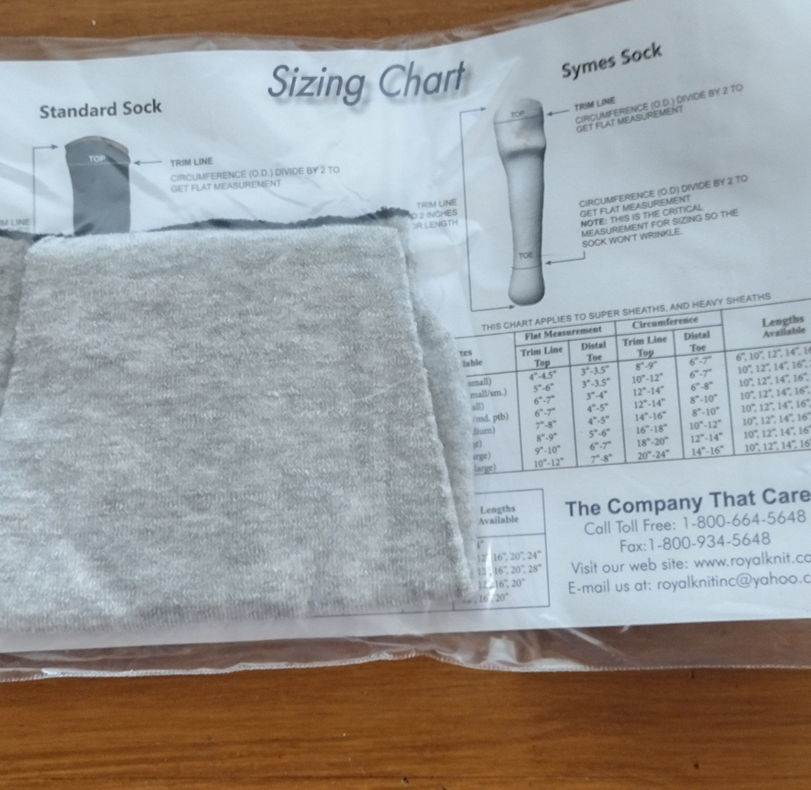 XRK1P-12-12 Royal Double Fleece 1 Ply Grey Prosthetic Sock Size 12 (Lot of 3)