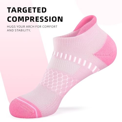 Light Compression Socks for Women Arch Support 9-11 Pink+purple+blue(3 Packs)